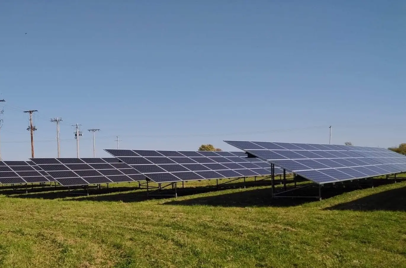 Photo of solar panels in a field